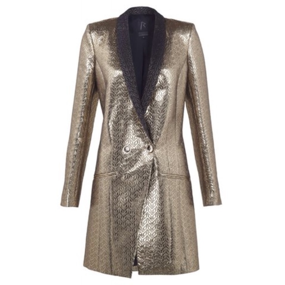 Rihanna Jackets & Blazers - Rihanna x River Island Gold Blazer Jacket Dress